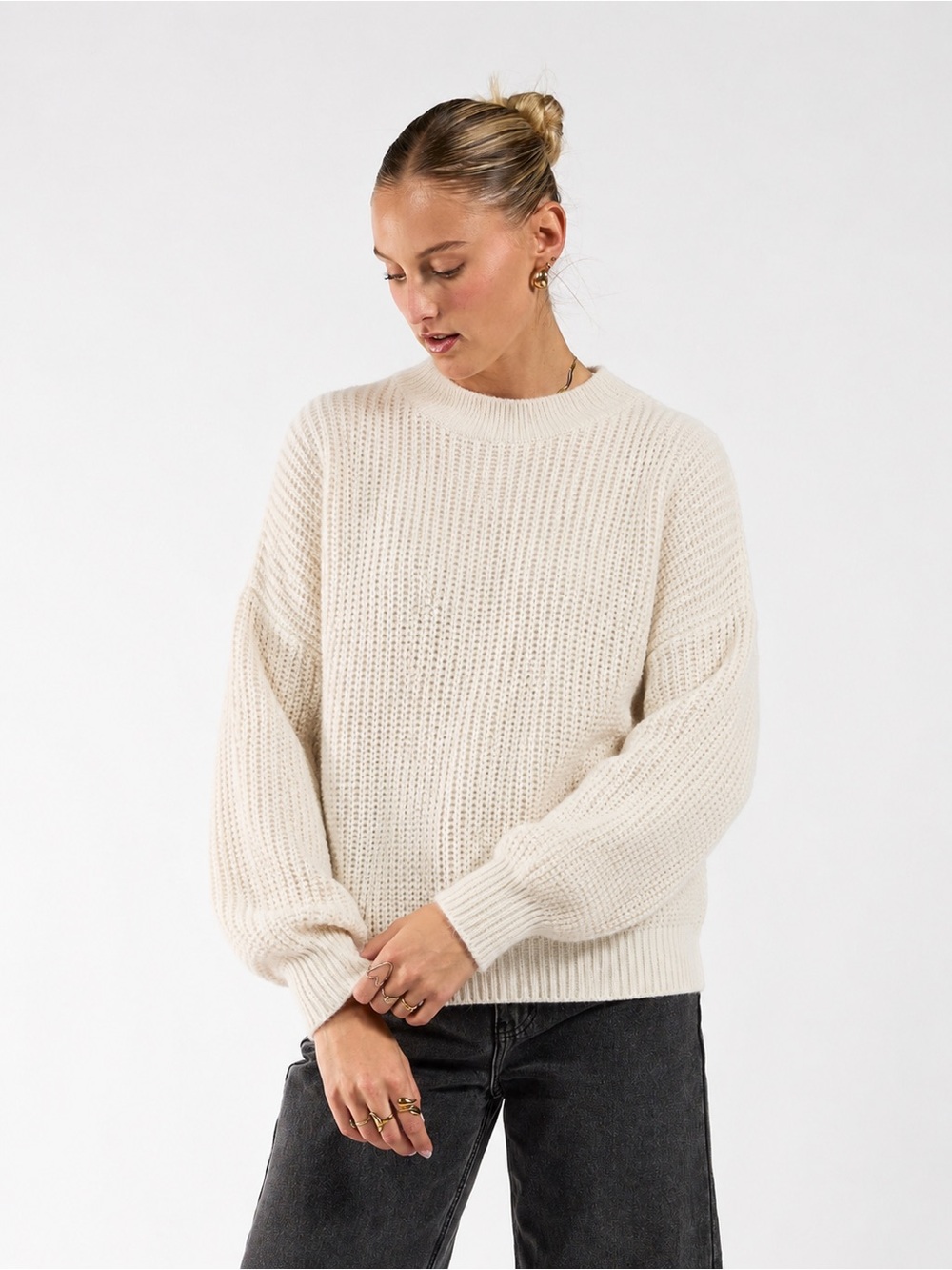 Long Wharf Women’s Rye Sea Well Fisherman Sweater Mock Neck Waffle XS *a